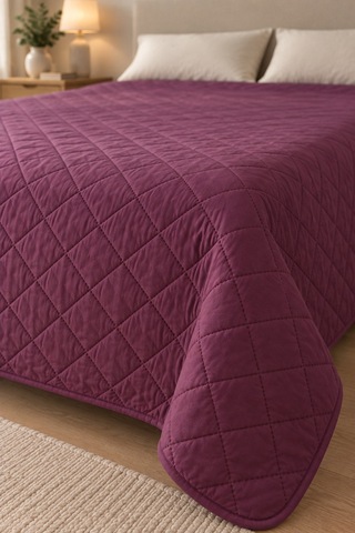 Cloud Soft Çift Taraflı Mikrofiber Peluş Çift Kişilik Yatak Örtüsü 200x220 Cm Mor