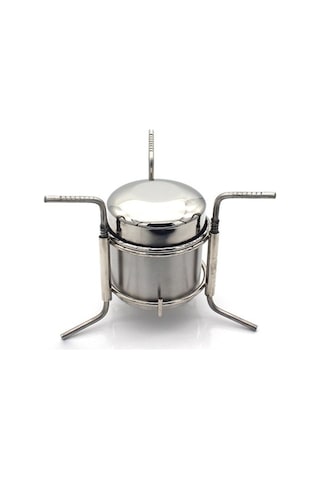 Ganzhoushop Yakıt Taşınabilir Soba Katlanır Katı Kamp Alkol Alkol Kb Gümüş