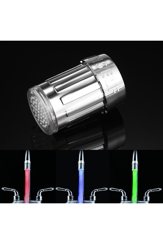 Monyee Su Sicaklığına Göre Renk Değiştiren Led Vanne Aydınlatması - Yeşil, Kırmızı, Mavi Işıklı Ev Aletleri Diğer