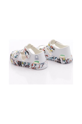 Benetton Bn-1409 Çocuk Sandalet Beyaz Sarı