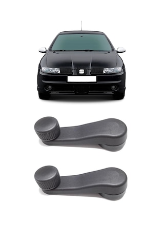 Seat Leon Mk1 1999-2005 Uyumlu Manuel Çevirmeli Cam Açma Kapama Kolu Siyah 2 Adet Takım 1h0837581