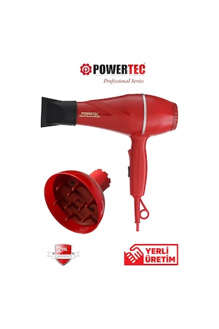 Powertec TR501 + Başlıklı 2500 W Profesyonel Saç Kurutma ve Fön Makinesi + Vigo