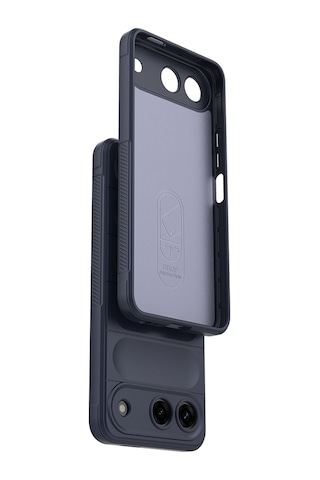 Tecno Spark 40 5g Kılıf Esnek Tpu Oyuklu Arka Yüzey Tasarımlı Zore Etnik Silikon Kapak Lacivert