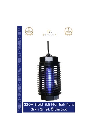Sinekkovucu 220v Elektrikli Etkili Pratik Gece Lambalı Sivrisinek Kıran Haşere Kovucu Mor Işık Kara