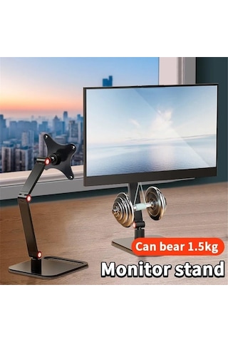 Monitör Stand Monitör Stand Alüminyum Alaşım Uzun Kol Tutucu Masaüstü Düzeltilebilir Montaj 17.3 İnç Ekran Katlama Braketi Monitör Kolu