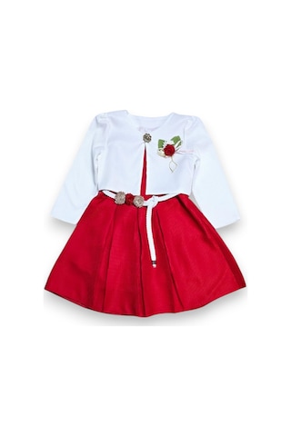 Bolero Hırkalı Kız Çocuk Elbise Sarı