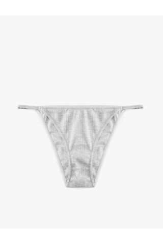 Koton Yanları İpli Rahat Kalıp Brief Külot Gri Melanj 6wlk30141mk Gri Melanj