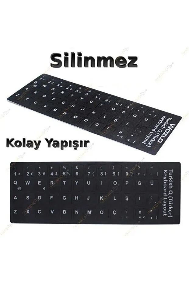 10 Adet Türkçe Q Klavye Sticker Notebook Pc Uyumlu Klavye Etiketi Silinmez Yapışkanlı Türkçe Harfler 1