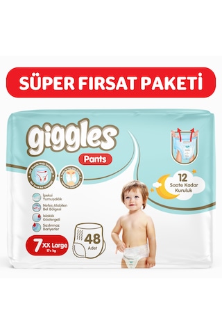 Giggles Pants Külotlu Bebek Bezi 7 Numara Xxlarge 48 Adet