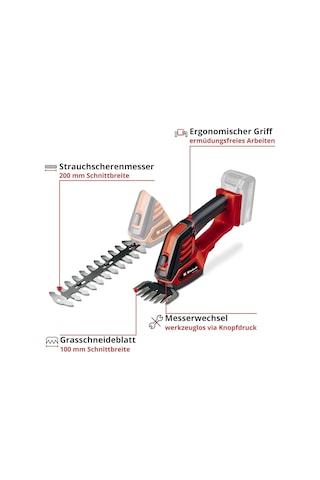 Akülü Çim Ve Çalı Makası Ge-cg 18/100 Li-solo 3410313 Pxc 18 V 100 Mm Çim Bıçağı 200 Mm Çalı Bıça