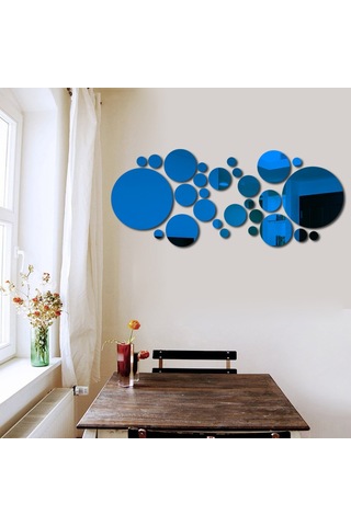 Gajeena 30'li Akrilik Ayna Çıkartma Seti - Dıy Ev Dekoru, Çocuk Odası Ve Banyo İçin Renkli Duvar Süsü Kırmızı