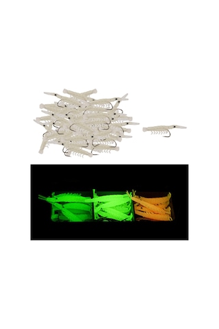 Homyl 50 Adet Balıkçılık Silikon Karides Lures Doğru-renk