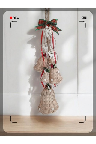 Bambu Noel Çanı 5'li Dekoratif Tasarım 53cm