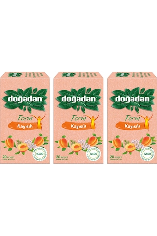 Doğadan Form Kayısılı Bitki Çayı Bardak Poşet 3 x 20'li