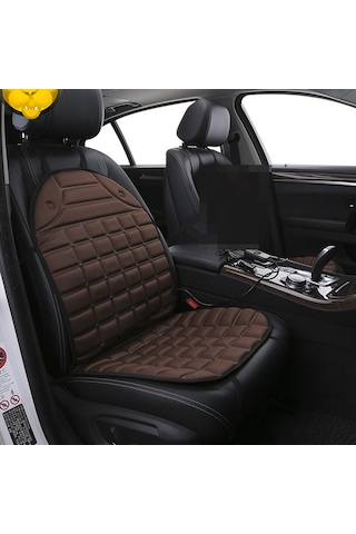 12 V Isıtmalı Araba Koltuğu Minderi Kapak Koltuk Isıtıcı Kış Araba Minderi Araba Sürücüsü Isıtmalı Koltuk Minderi Kahverengi