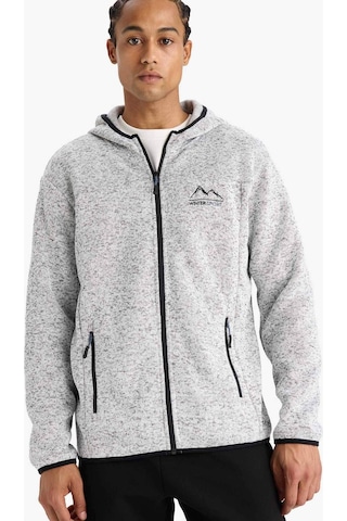 Defacto Defactofit Standart Fit Kapüşonlu İçi Yumuşak Tüylü Fermuarli Polar Hırka F3811ax25wngr362 Gri-gr362