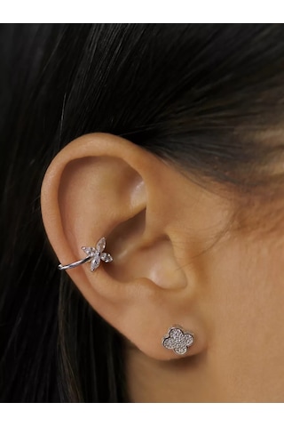 Luchi Jewellery Delmeden Takılan Gümüş Yonca Kulak Kıkırdağı Kafası 227954633 Gümüş