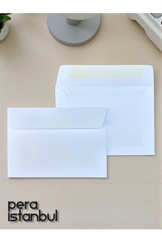 100 Adet C6 Beyaz Davetiye Lüks Tebrik Kartı Mektup Mühür Cüzdan Büyük Kapasiteli Zarf 114x162mm
