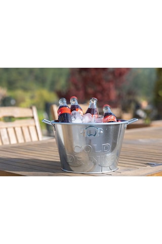 Geniş Metal Buz Kovası, Açacaklı Metal Buz Kovası 1027-cn Siyah