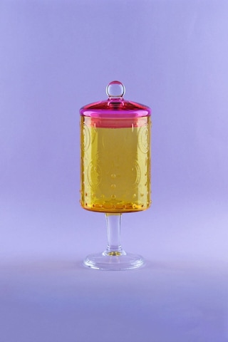 Glore Kavanoz Fleur Ayaklı Sarı Pembe 83324 Çok renkli