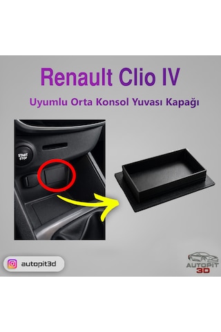 Renault Clio 4 Uyumlu Orta Konsol Yuvası Kapağı Renault Clio 4