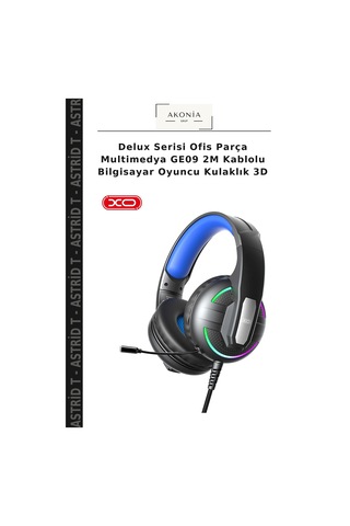 Delux Serisi Ofis Parça Multimedya Ge09 2m Kablolu Bilgisayar Oyuncu Kulaklık 3d Gaming Kulaklık