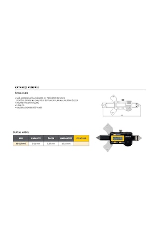 Fett 0-20mm Asimeto Dijital Kaynakçı Kumpası As-325086