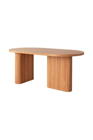 Calista Oval Ahşap Bohem Yemek Masası 90x180 Natural