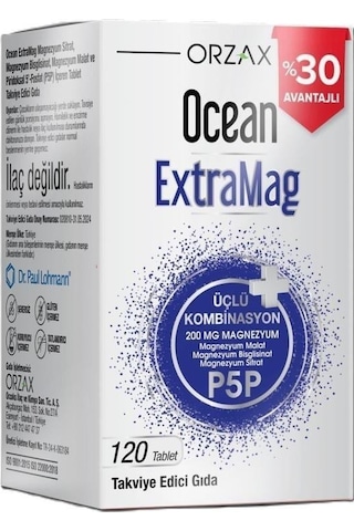 Orzax Ocean Extramag Takviye Edici Gıda 120 Tablet