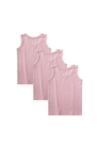 Cigit Üçlü Geniş Askılı Atlet Set 2-9 Yaş Şeker Pembe Pembe