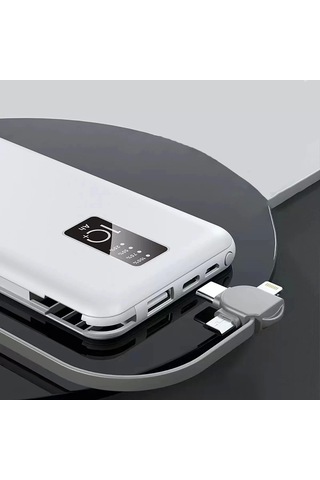 Lopard Pw-05 Hızlı Şarj Powerbank Led Göstergeli Micro Lightning Type-c Dahili Kablolu Taşınabilir 0 BEYAZ