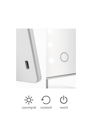 Busstier Led Işıklı Makyaj Aynası Dokunmatik 3 Işık Modlu Ayarlanabilir Oynar Başlıklı Masa Üstü Ayna Beyaz Işık Gün Işığı Sıcak Işık Açık Bej
