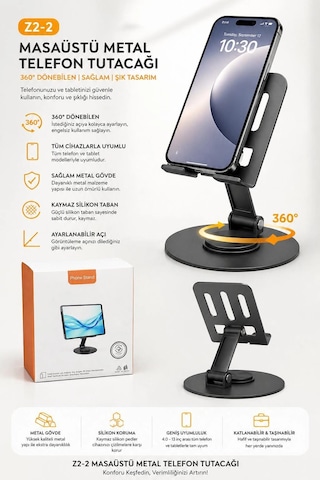 Eima Masaüstü Metal Telefon Tutacağı 360 Döner Ayarlanabilir Tablet Standı Çok Renkli