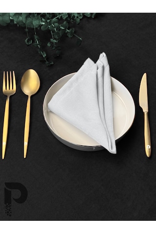 Beyaz Kumaş Peçete Daily Serisi Kadife Görünümlü Beyaz