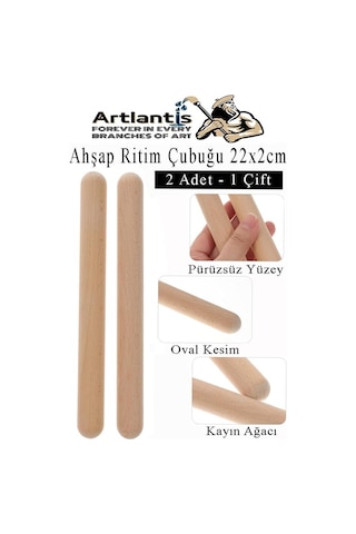 Ahşap Ritim Çubuğu 2 Adet 1 Çift Okul Öncesi Eğitici Anaokulu Ritim Tokmağı Çubukları Çocuk Etkinlik Perkusyon Müzik Aleti