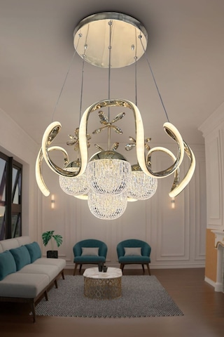 Arya Xl 4 Top Cam Kristal Top Led Avize Gold Kuamndalı