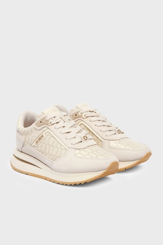 Guess Energy Deri Karışımlı Sneaker Ayakkabı Flteg5lea12 Bayan Ayakkabı Flteg5 Lea12 Offwh Beyaz