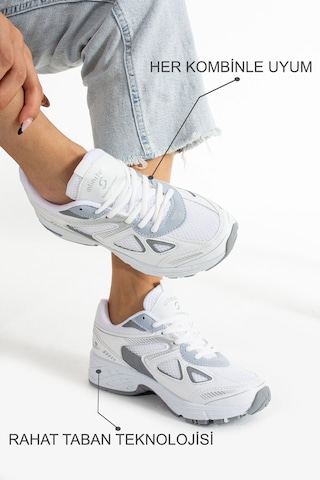 Kadın Beyaz Spor Ayakkabı Günlük Rahat Air Taban Sneaker N110