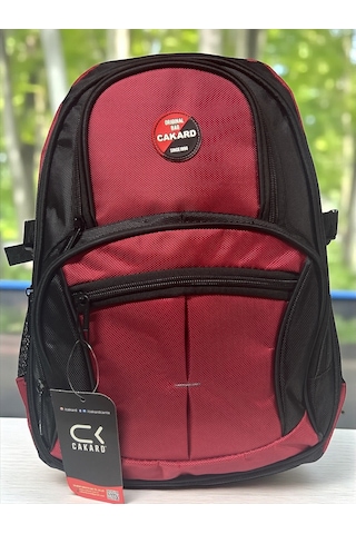 Su Geçirmez Kalın Ortopedik Çok Bölmeli Laptop Okul Gezi Seyahat Kamp Sırt Çantası Büyük 30x47cm Kırmızı