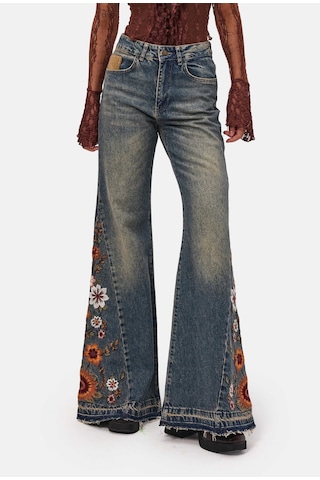 it's basic Kadın Tint 4w6-8 Flare Fit Komfort Kumaş Nakış Tasarım Denim Jean Kırmızı