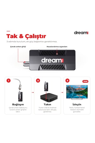 Dreamstar 4k Android Uydu Stick Tuner Usb Tak Çalıştır Tkgs Otomatik Kanal Güncelleme Dreamstar Android Cihazlarla Uyumlu