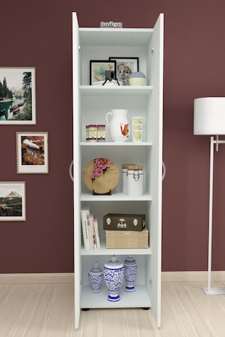 Bofigo 5 Raflı 2 Kapaklı Klasörlük Dolabı Mutfak Dolabı Banyo Dolabı Çok Amaçlı Dolap Cansu Beyaz