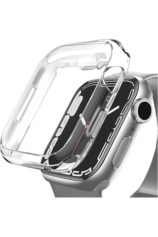 Apple Watch İle Uyumlu Series 10 Şeffaf Kılıf Ekranı Tam Kapatan Silikon Yapılı Ekran Koruma Apple Watch İle Uyuml