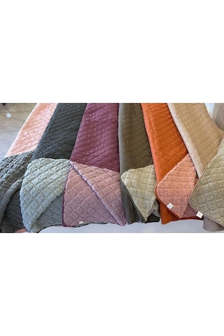Soft Cloudy Yatak Örtüsü Tek Kişilik 160x220 Gri Pembe Çok Renkli