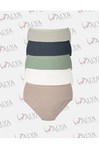 Alya Underwear Kadın Büyük Beden Külot Battal Full Brief, Yüksek Bel 5xl, 6xl, 7xl 5 Farklı Renk 1 Pakette P09