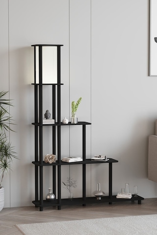 Ravilo Escaleras Dekoratif Raflı Lambader Siyah Siyah