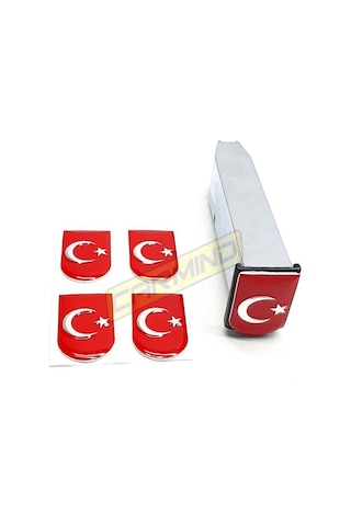 Türk Bayrağı Şarjör Sticker 4 Adet