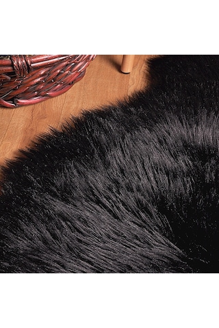 Soft Peluş Kuzu Postu Siyah