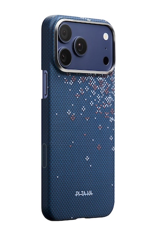 İphone 17 Pro Max Uyumlu Kılıf M-safe Şarjlı Aramid Fiber Pitaka Sakura Hours Serisi Kapak Lacivert