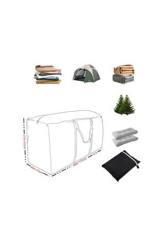 Vkemall Siyah 173x76x51cm Dış Mekan Depolama Çantası - Su Geçirmez 210d Oxford Kumaş, Uv Koruma Ve Taşıma Kolu